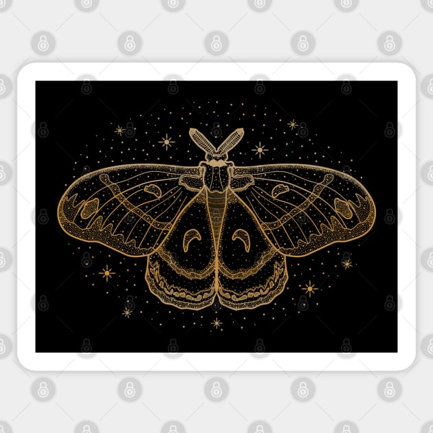 Starry Cecropia Moth Sticker by CelestialStudio